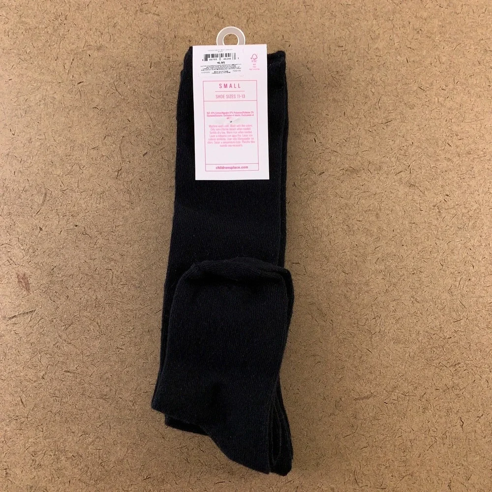 The Children's Place Girls Shoe Size 11-13 Black Uniform Knee Socks 2-Pack NWT